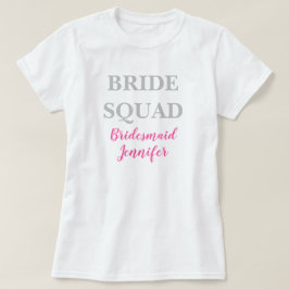 Bridesmaid Pink Custom Name Weddenschap Bacheloret T-shirt