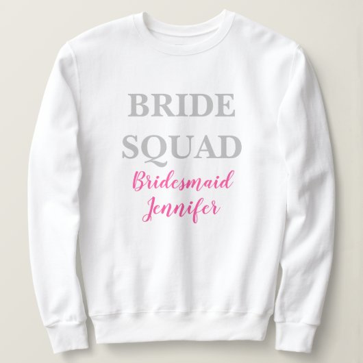 Bridesmaid Pink Custom Name Weddenschap Bacheloret Trui (Design voorkant)