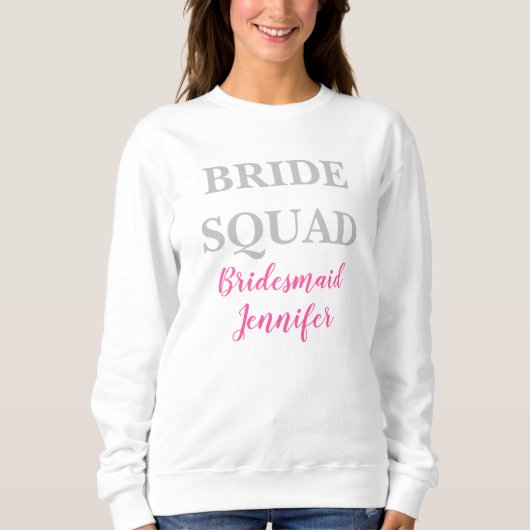 Bridesmaid Pink Custom Name Weddenschap Bacheloret Trui (Voorkant)