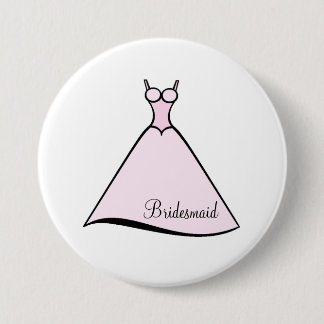 Bridesmaid Pink Gown Ronde Button 7,6 Cm