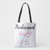 Bridesmaid Pink Grey Script Elegant Wedding Tas B (Voorkant)