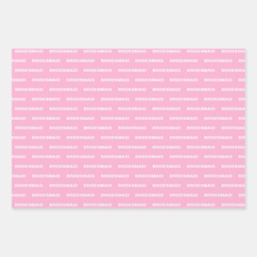 Bridesmaid Pink Inpakpapier Vel (Voorkant 3)