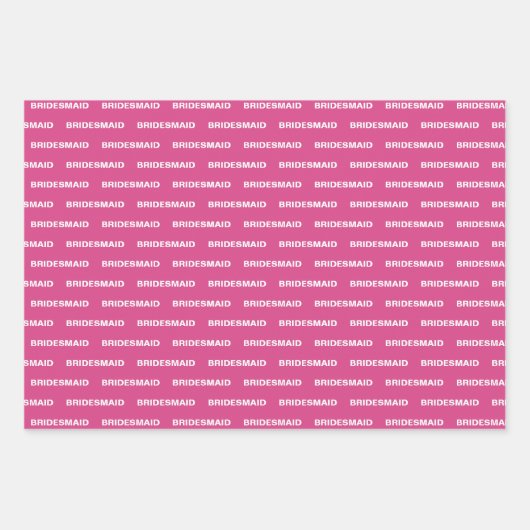 Bridesmaid Pink Inpakpapier Vel (Voorkant 2)