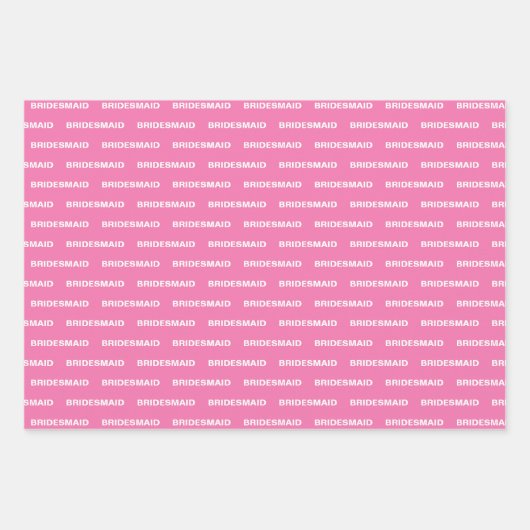 Bridesmaid Pink Inpakpapier Vel (Voorkant)