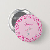 Bridesmaid Pink Martini Button (Voorkant /achterkant)