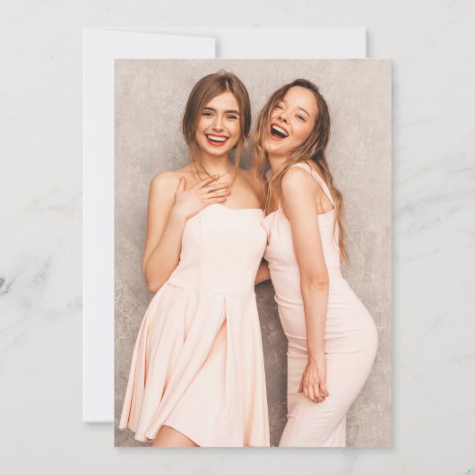 Bridesmaid Pink moderne girale retro 60's simpele Kaart (Achterkant)