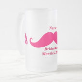 Bridesmaid Pink Mustache Frosted Glass Mok (Voorkant links)