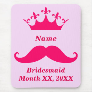 Bridesmaid Pink Mustache Mousepad Muismat