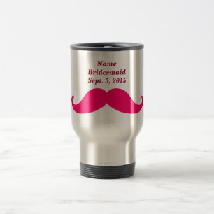 Bridesmaid Pink Mustache Travel/Commuter Mok