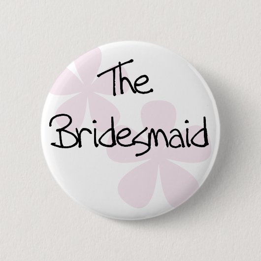 Bridesmaid Pink Pastel Flowers Ronde Button 5,7 Cm (Voorkant)