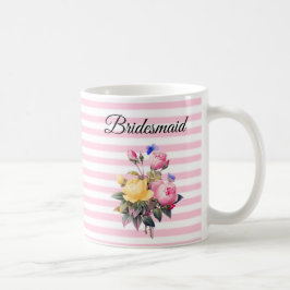 Bridesmaid Pink Rose Bouquet - Gepersonaliseerd sl Koffiemok