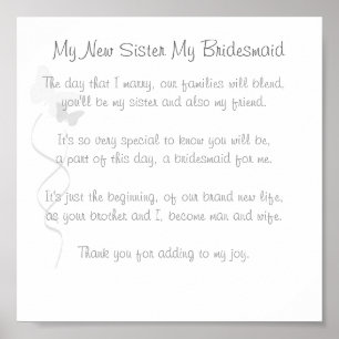 Bridesmaid Poem Print