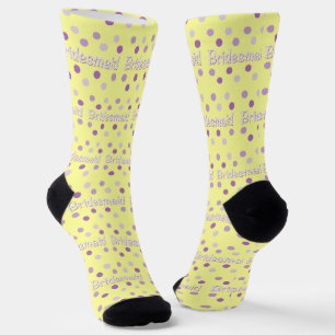 Bridesmaid Polka Dot Pattern on Yellow Socks Sokken