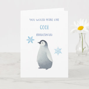 Bridesmaid proposal card Penguin Kaart