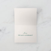 Bridesmaid Proposal Card Personalized Boho Floral Bedankkaart (Binnen)