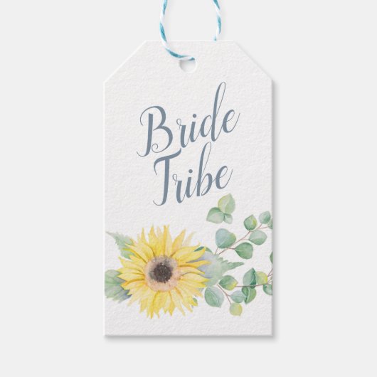 Bridesmaid proposal card, Sunflower Eucalyptus Cadeaulabel (Voorkant)