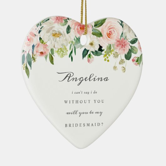 Bridesmaid Proposal Ceramic Keepsake Ornament (Rechts)