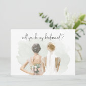 Bridesmaid proposal Green Waterverf (Staand voorkant)