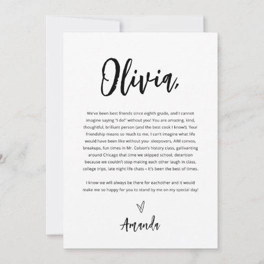 Bridesmaid proposal Kaart met foto (Achterkant)