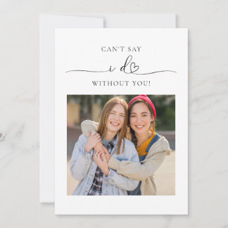 Bridesmaid proposal Kaart Modern minimalist Simple Notitiekaartje