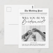 Bridesmaid Proposal,  krant Briefkaart (Voorkant / Achterkant)