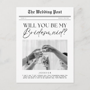 Bridesmaid Proposal,  krant Briefkaart