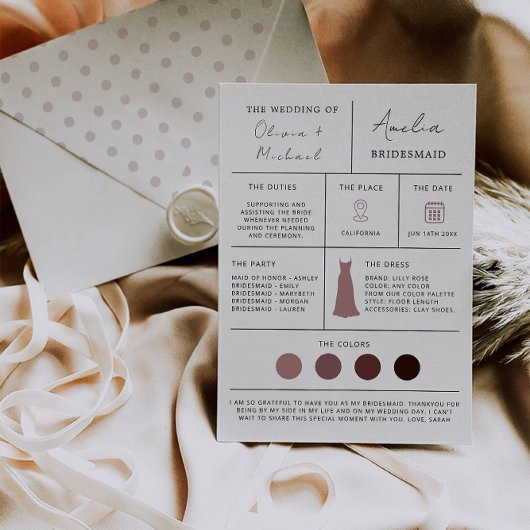 Bridesmaid Proposal & Maid of Honor Kaart