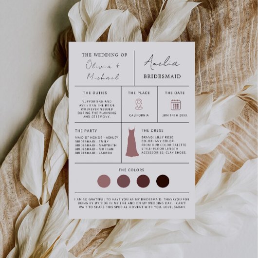 Bridesmaid Proposal & Maid of Honor Kaart