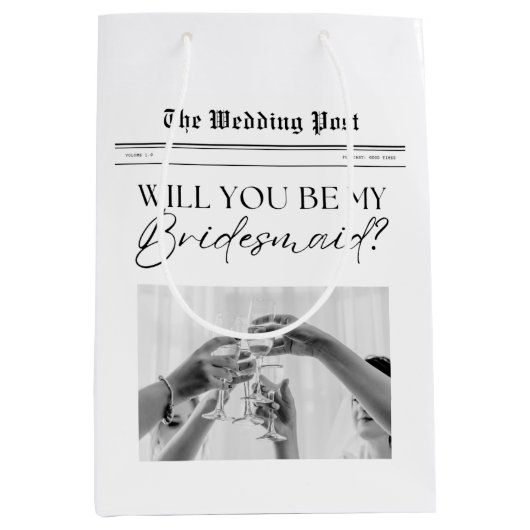 Bridesmaid Proposal Newspaper Medium Cadeauzakje (Voorkant)