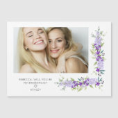 Bridesmaid Proposal Purple Shades Flowers Photo (Voorkant)