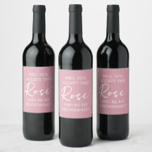 Bridesmaid proposal Roos' Wine Label