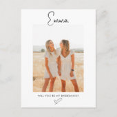 Bridesmaid Proposal Script Signature Photo Briefkaart (Voorkant)