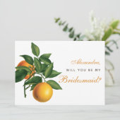 Bridesmaid proposal Sinaasappels Green Leaves Bota Kaart (Staand voorkant)