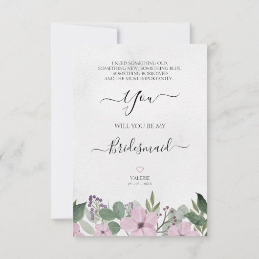Bridesmaid Proposal with Selfie on Floral Garland (Achterkant)