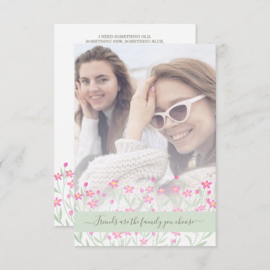 Bridesmaid Proposal with Selfie Wildflowers Border (Voorkant / Achterkant)