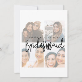Bridesmaid propsal flauwte fotocollage platte Kaar