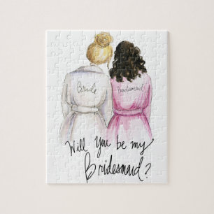 Bridesmaid? Puzzle Bl Bun Bride Dk Br Curls Bm Legpuzzel