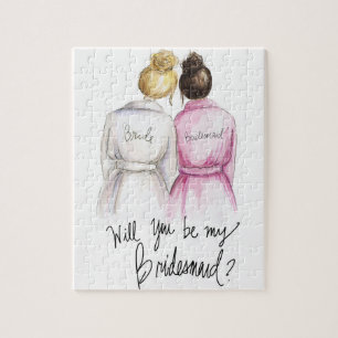 Bridesmaid? Puzzle Blonde Bun Bride Dk Br Bun Maid Legpuzzel