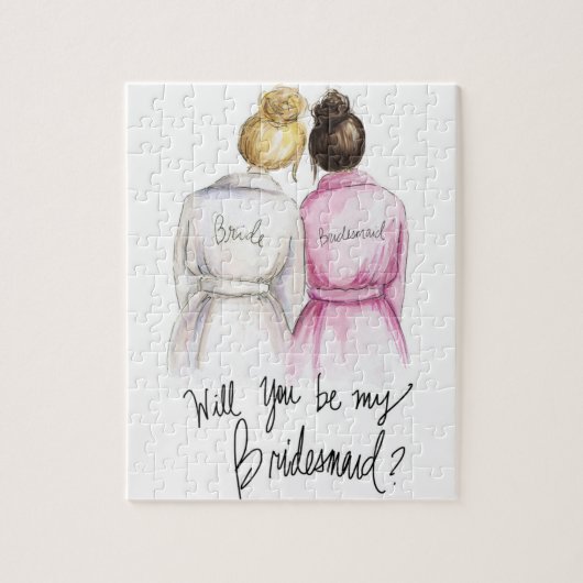 Bridesmaid? Puzzle Blonde Bun Bride Dk Br Bun Maid Legpuzzel (Verticaal)