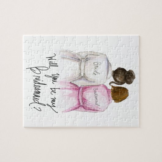 Bridesmaid? Puzzle Br Bun Bride Auburn Bob Bm Legpuzzel (Horizontaal)