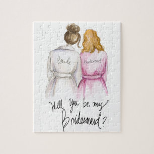 Bridesmaid? Puzzle Br Bun Bride Dk Bl Waves Bm Legpuzzel