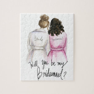 Bridesmaid? Puzzle Br Bun Bride Dk Br Curls Bm Legpuzzel
