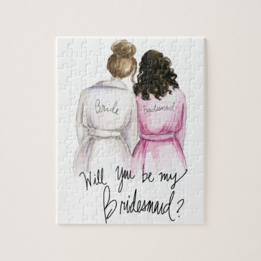 Bridesmaid? Puzzle Br Bun Bride Dk Br Curls Bm Legpuzzel (Verticaal)