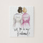 Bridesmaid? Puzzle Dark Br Bun Bride Blonde Bun Bm Legpuzzel (Verticaal)
