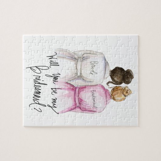 Bridesmaid? Puzzle Dark Br Bun Bride Dk Bl Bun Bm Legpuzzel (Horizontaal)