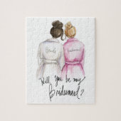 Bridesmaid? Puzzle Dark Br Bun Bride Dk Bl Bun Bm Legpuzzel (Verticaal)