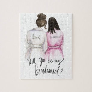 Bridesmaid? Puzzle Dark Br Bun Bride Dk Br Long Bm Legpuzzel