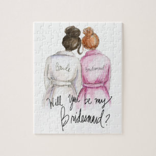 Bridesmaid? Puzzle Dark Br Bun Bride R Bun Bm Legpuzzel