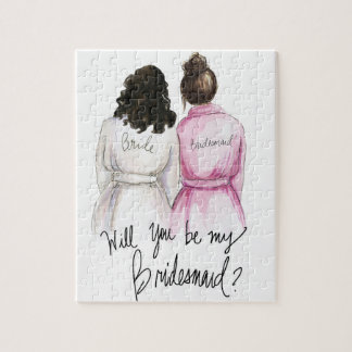 Bridesmaid? Puzzle Dark Curls Bride Dk Br Bun Bm Legpuzzel