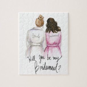 Bridesmaid? Puzzle Dk Bl Bun Bride Br Waves Bm Legpuzzel